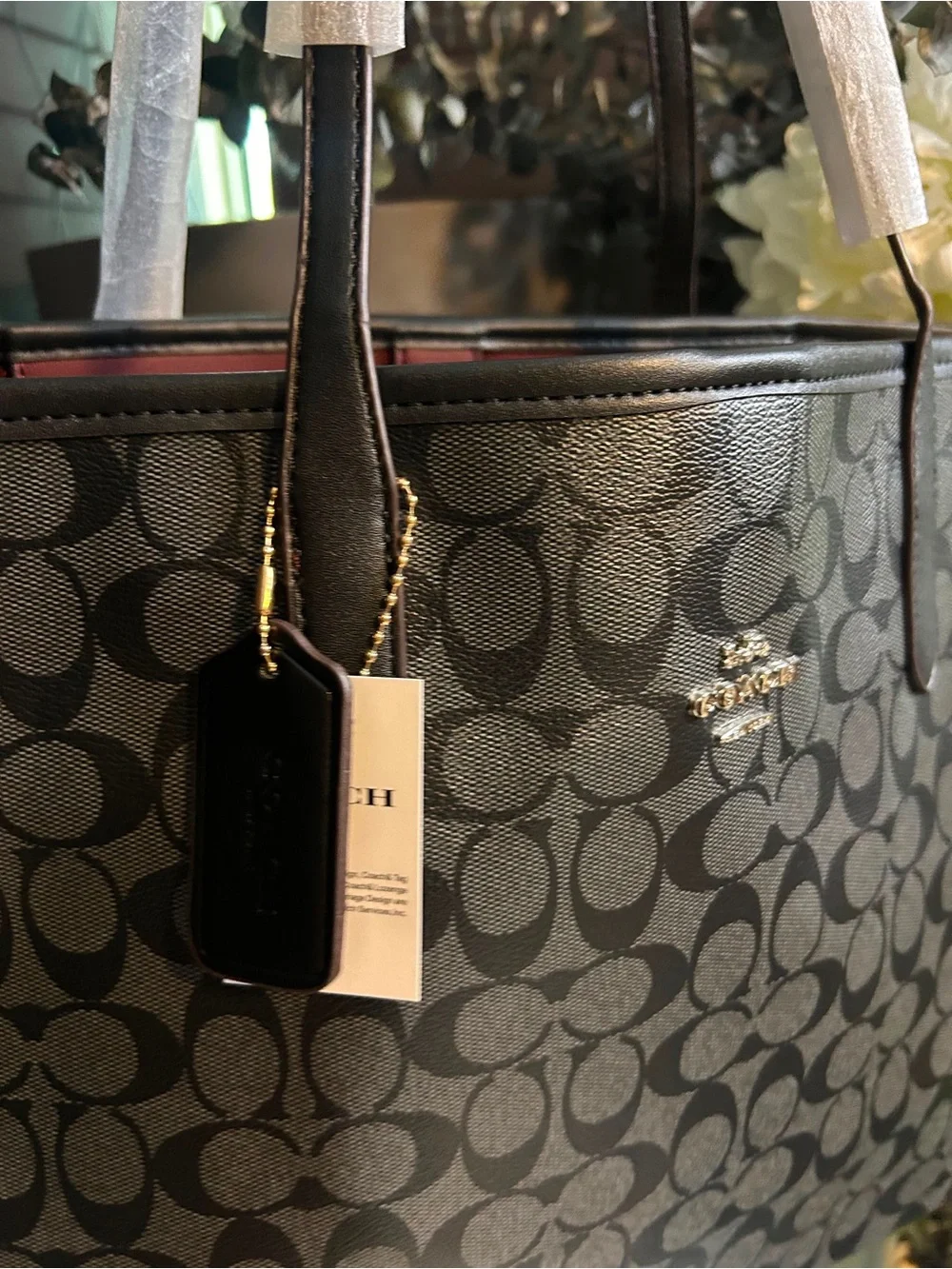 Coach Black Signature Canvas Tote